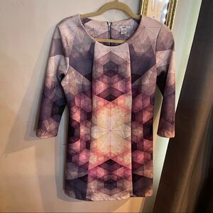 Bar III stained glass geometric bodycon dress